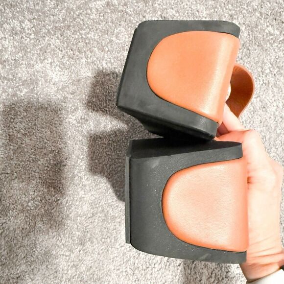 Frame Le Ocean Women’s 39.5 Brown Leather Platform Chunky Flip Flop Sandal - Picture 8 of 12